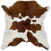 Brown and White Calf hide:  white with large and small, brown spots - 3' x 3'3" (CALF712)