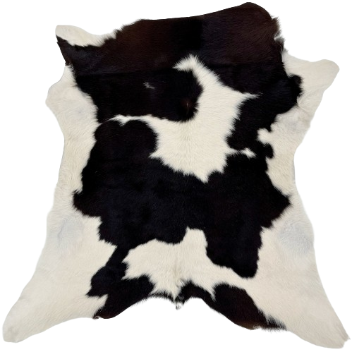 Black and White Calfskin:  white with large, black spots - 3'2" x 2'11" (CALF713)