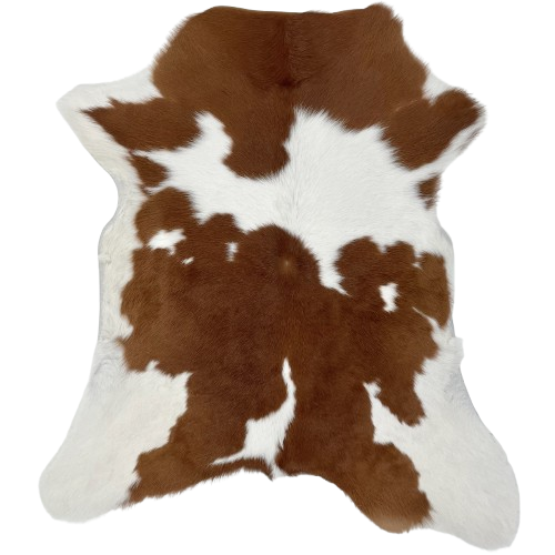 Brown and White Calfskin: white with large, brown spots - 2'11" x 2'3" (CALF745)