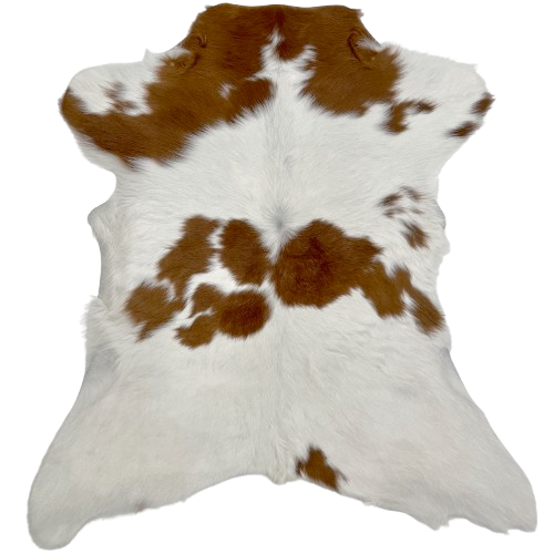 White and Brown Calfskin: white with brown spots - 2'9" x 2'5" (CALF753)