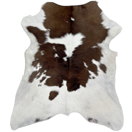 White and Chocolate Calfskin: white with large and small, chocolate spots - 2'11" x 2'5" (CALF755)