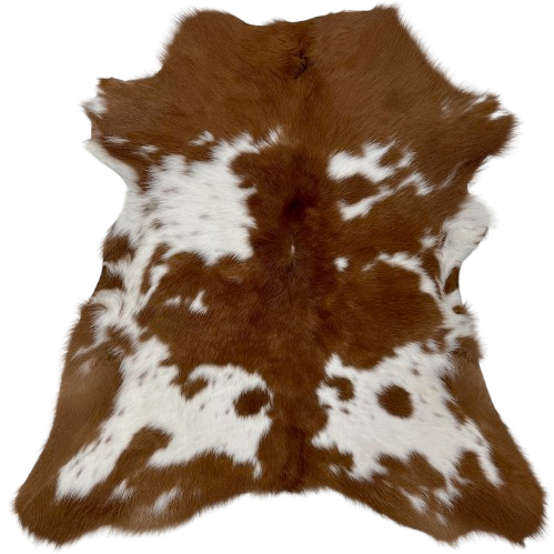 Brown and White Speckled Calfskin: white with brown spots and speckles - 2'7" x 2'1" (CALF762)