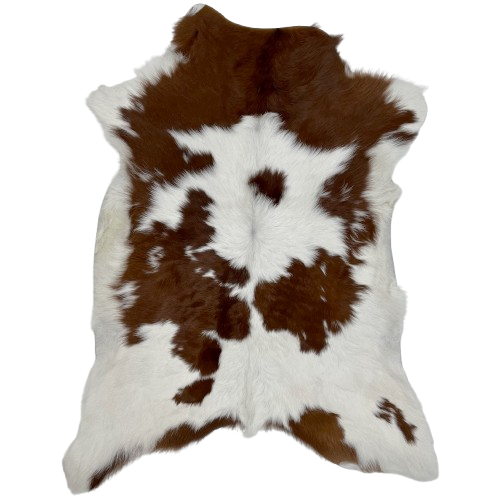 White and Chocolate Calfskin: white with small and large, chocolate spots - 2'10" x 2'2" (CALF764)