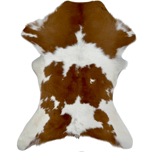 Brown and White Calfskin: white with large and small, brown spots - 3' x 2'6" (CALF770)