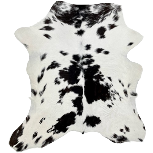 White and Black Calfskin: white with small, black spots - 2'8" x 2'5" (CALF775)