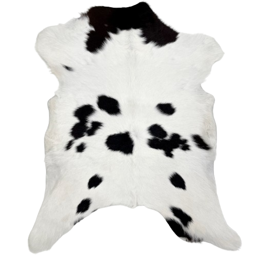 White and Black Calfskin: white with small, black spots - 3'8" x 2'11" (CALF777)