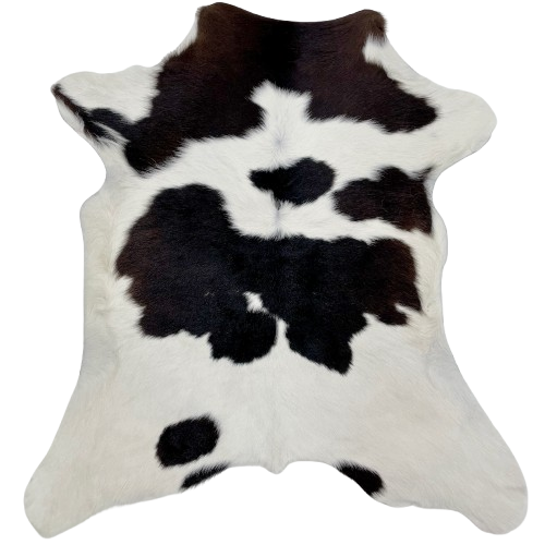 White and Blackish Brown Calfskin: white with blackish brown spots - 3' x 2'8" (CALF782)