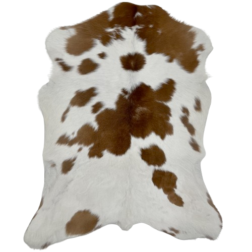 White and Brown Calfskin: white with large and small, brown spots - 2'9" x 1'11" (CALF786)