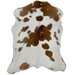 White and Brown Calfskin: white with large and small, brown spots - 2'9" x 1'11" (CALF786)