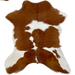 Brown and White Calfskin: brown with large and small, white spots - 3'1" x 2'8" (CALF840)