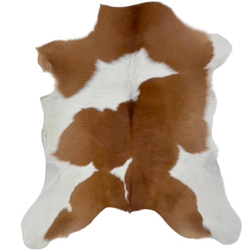 Brown and White Calfskin: white with large, brown spots - 3' x 2'6" (CALF844)