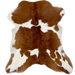 Brown and White Calfskin: white with large and small, brown spots- 3' x 2'5" (CALF845)