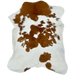 Brown and White Calfskin: white with large and small, brown spots - 3'4" x 2'9" (CALF848)