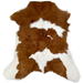 Brown and White Calfskin: brown with small and large, white spots - 3'1" x 2'5" (CALF851)