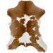 Brown and White Calfskin: brown with small and large, white spots - 3'1" x 2'4" (CALF853)