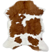 Brown and White Calfskin: white with large and small, brown spots - 3'1" x 2'6" (CALF855)