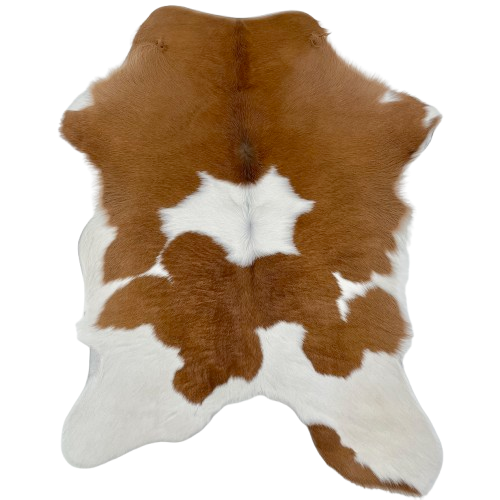Brown and White Calfskin: white with large and small, brown spots - 2'11" x 2'5" (CALF859)