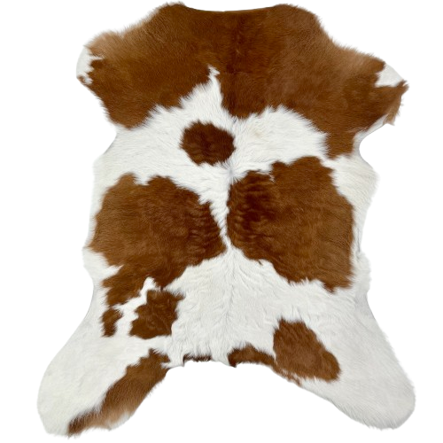 Brown and White Calfskin: white with large and small, brown spots - 3' x 2'4" (CALF860)