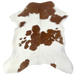 White and Brown Calfskin: white with large and small, brown spots - 3' x 2'6" (CALF866)