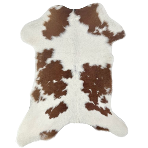 White and Brown Calfskin: white with brown spots - 3' x 2'4" (CALF867)