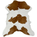 White and Brown Calfskin: white with three large, brown spots - 3'1" x 2'5" (CALF868)