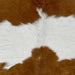 closeup of this Calfskin, showing white and large, brown spots (CALF868)