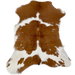Brown and White Calfskin: white with small and large, brown spots - 2'11" x 2' (CALF872)