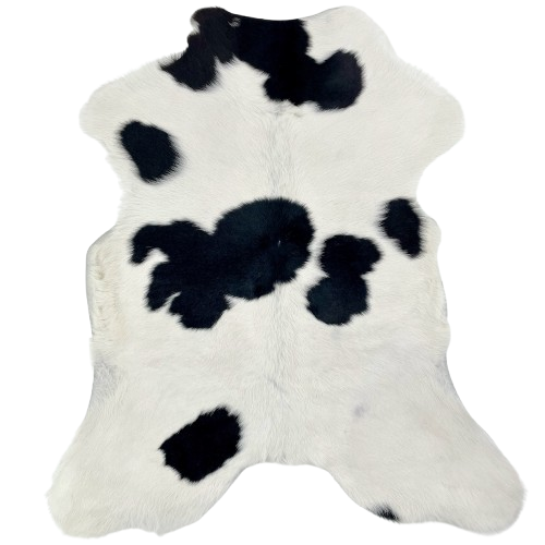 White and Black Calfskin: white with black spots - 3'3" x 2'5" (CALF878)