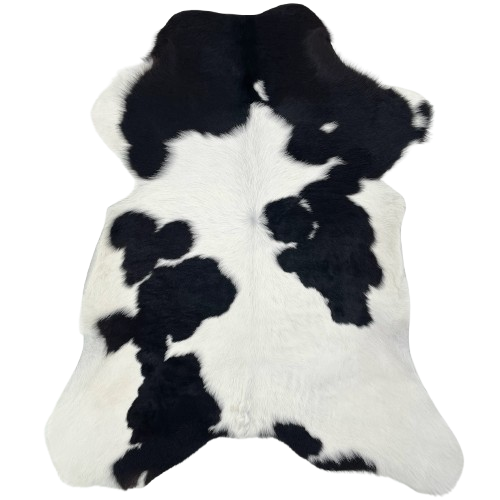 White and Black Calfskin: white with small and large, black spots - 3'5" x 2'5" (CALF879)