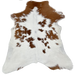 White and Brown Calfskin: white with large and small, brown spots - 3' x 2'4" (CALF892)