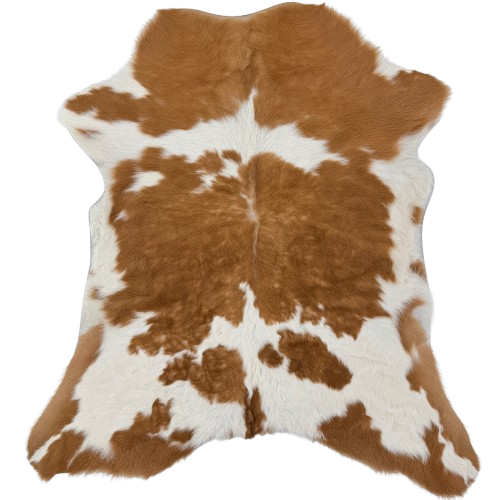 Brown and White Calfskin:  white with brown spots - 2'11" x 2'5"  (CALF897)