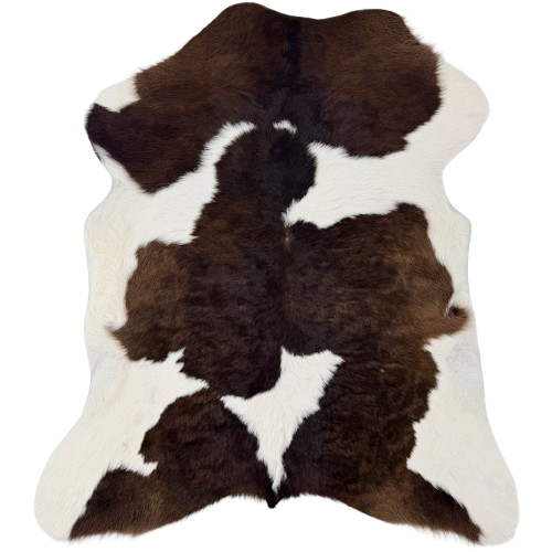 Dark Brown and White Calfskin:  white with dark brown spots - 3'3" x 2'7" (CALF899)
