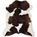 Dark Brown and White Calfskin:  white with dark brown spots - 3'3" x 2'7" (CALF899)