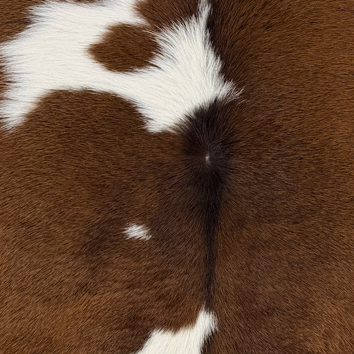 Closeup of this Calfskin, showing brown with white spots (CALF902)