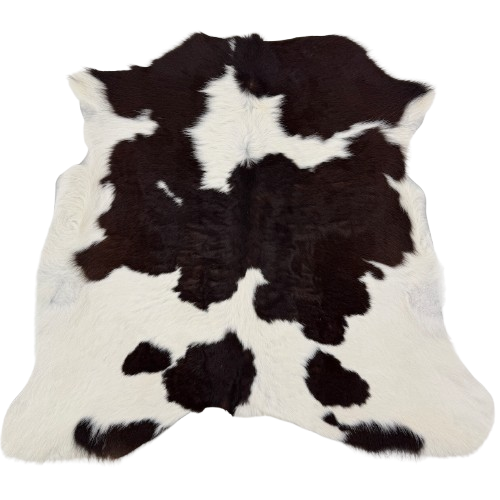 White and Blackish Brown Calfskin: white with blackish brown spots - 2'6" x 2'2"  (CALF903)