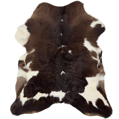 Dark Brown and White Calfskin:  dark brown with small, white spots - 3'1' x 2'6" (CALF904)