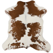 Brown and White Calfskin: white with large and small, brown spots - 2'11' x 2'6' (CALF909)