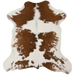 Brown and White Calfskin: white with large and small, brown spots - 2'11' x 2'6' (CALF909)