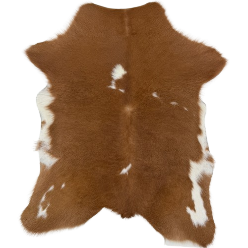 Brown and White Calfskin: brown with small, white spots - 3'1" x 2'7" (CALF911)