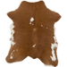 Brown and White Calfskin: brown with small, white spots - 3'1" x 2'7" (CALF911)