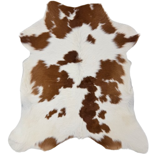 White and Brown Calfskin:  white with brown spots - 3'4" x 2'8" (CALF912)