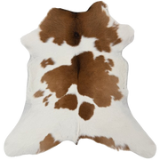 White and Brown Calfskin: white with brown spots - 2'11" x 2'3" (CALF913)