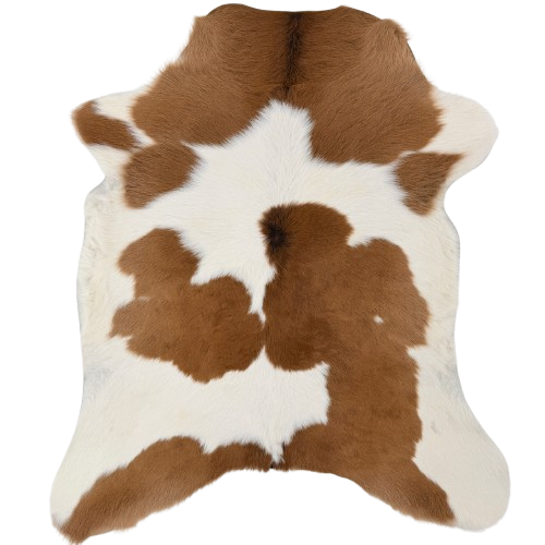Brown and White Calfskin: white with large and small, brown spots - 3' x 2'7" (CALF914)