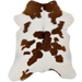 White and Brown Calfskin: white with large and small, brown spots - 3'4" x 2'6" (CALF916)