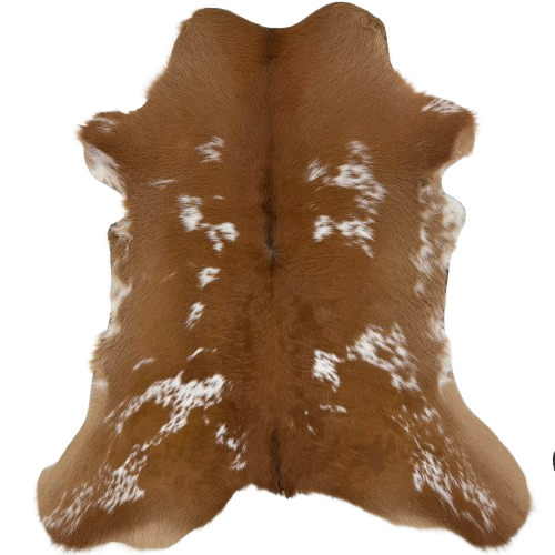 Brown and White Calfskin:  brown with small, white spots - 3'1" x 2'3" (CALF918)