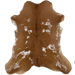 Brown and White Calfskin:  brown with small, white spots - 3'1" x 2'3" (CALF918)