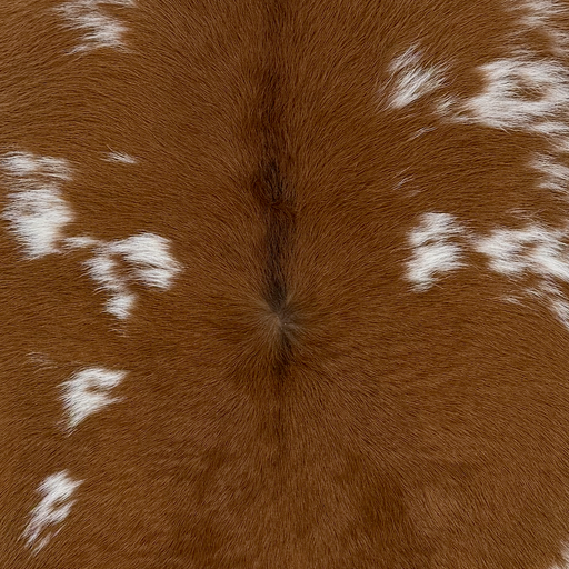 Closeup of this Calfskin, showing brown with small, white spots (CALF918)