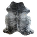 Brindle cowhide rug, 7'2" x 6'6", shown on white background (CH-002)