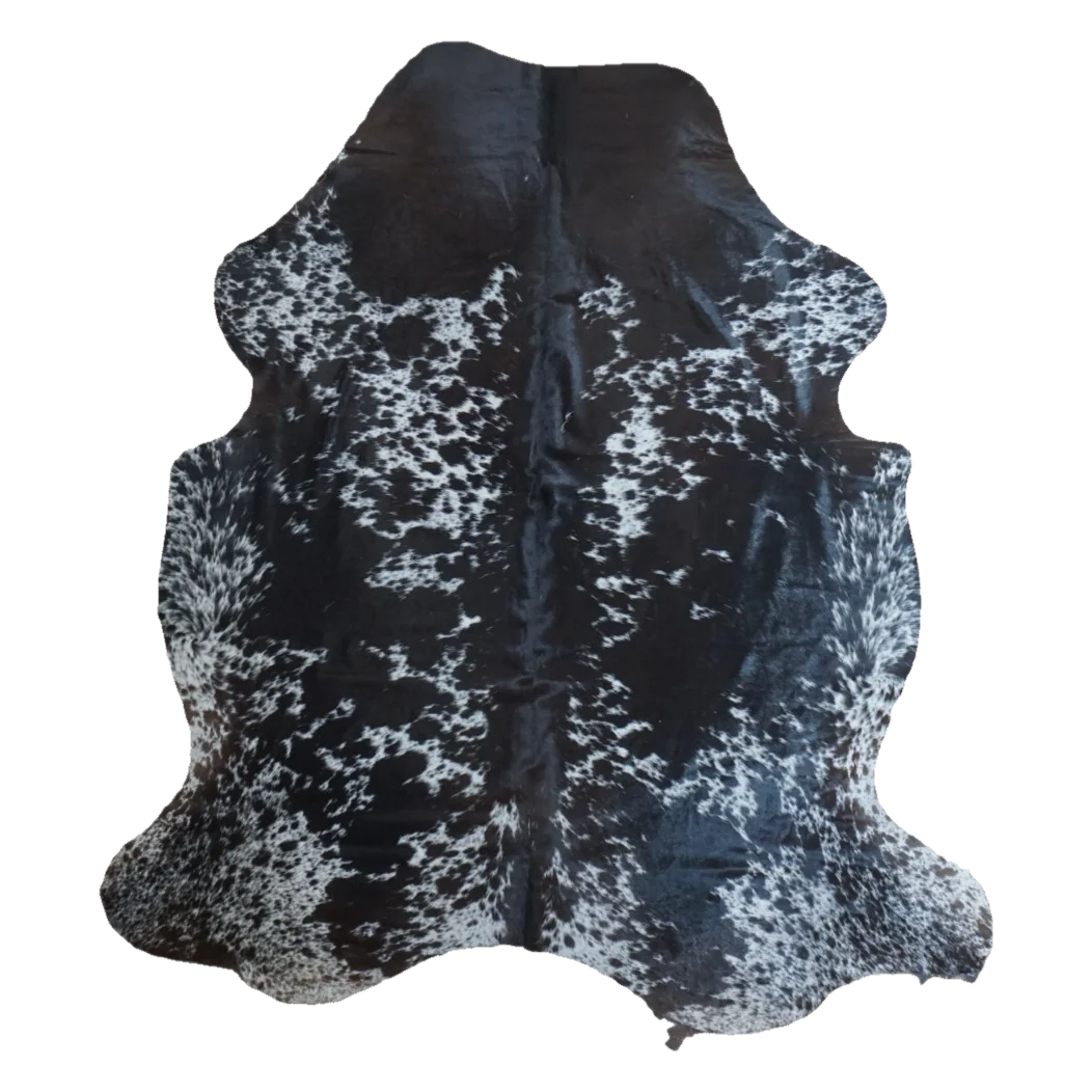 Black Salt and Pepper X-Large Cowhide Rug, 7' x 6'4" #CH-003
