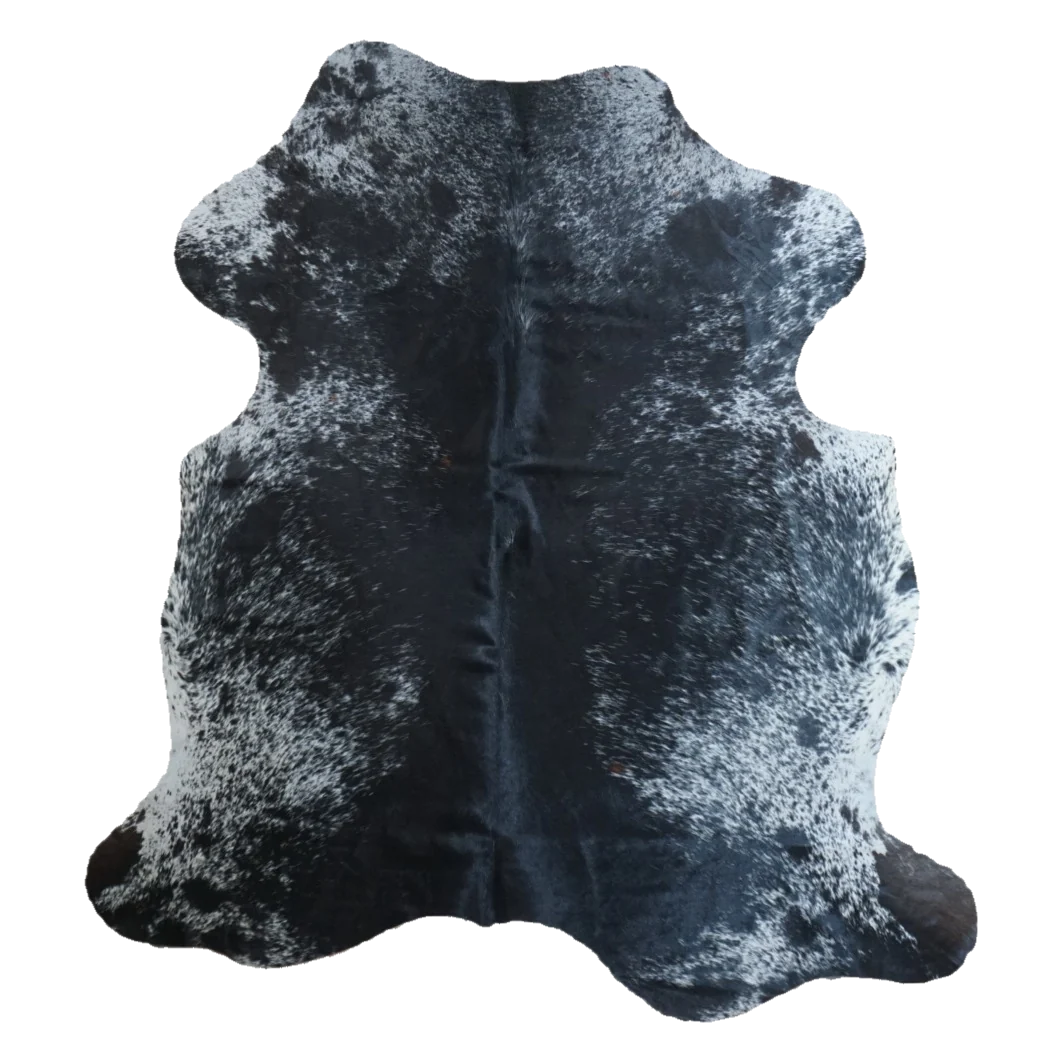 Black Salt and Pepper X-Large Cowhide Rug, 7'3" x 6'7" #CH-004